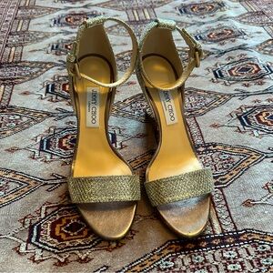 Jimmy Choo $895 Silver & Gold Glitter Edina Heel
40 / 10 Made In Italy